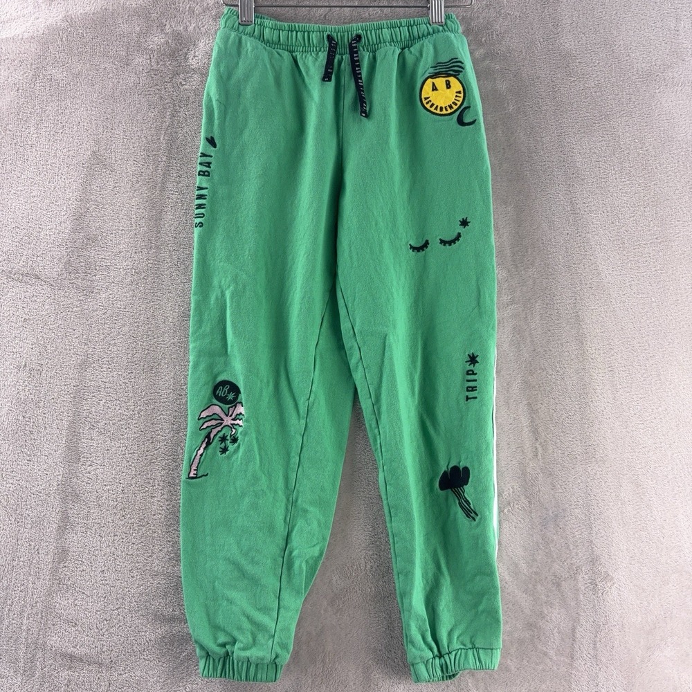 Agua Bendita Joggers Girls Size 10 Green Tattoo‎ Print Lounge Sweatpants